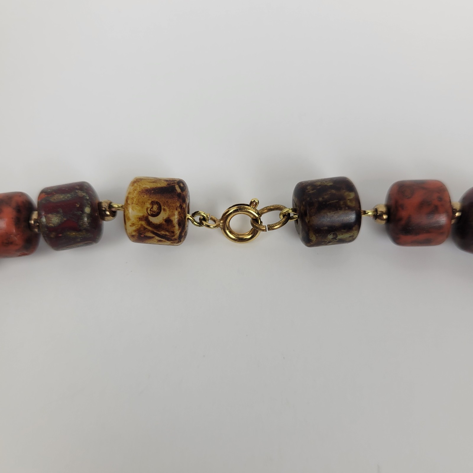Vtg 60s~Scottish Style Almandine Garnet Beaded Necklace~Earthtones~18″
