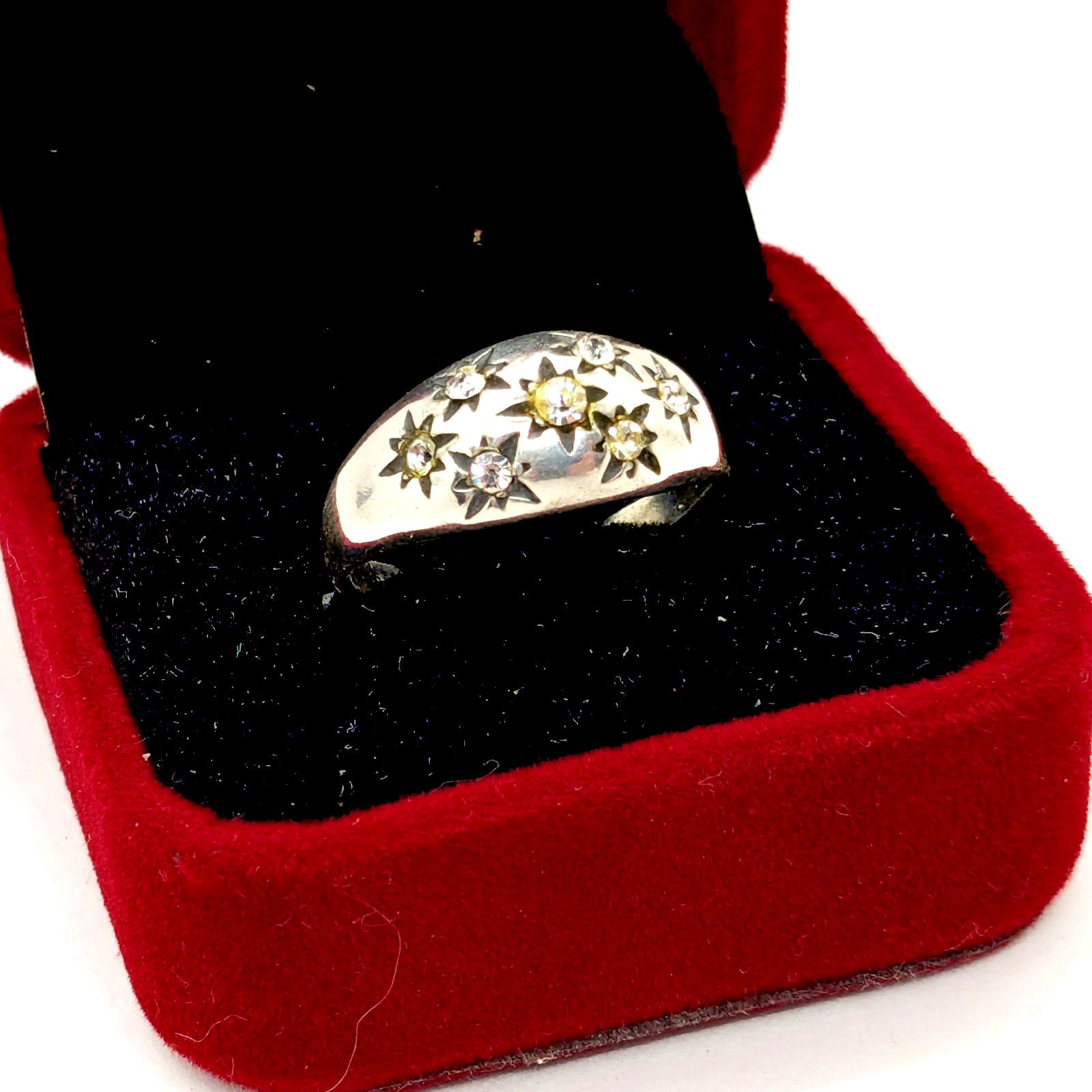 Vintage Elegant RING Silver 925 with Chic Bright Inserts -size: 9US (19mm) | #28