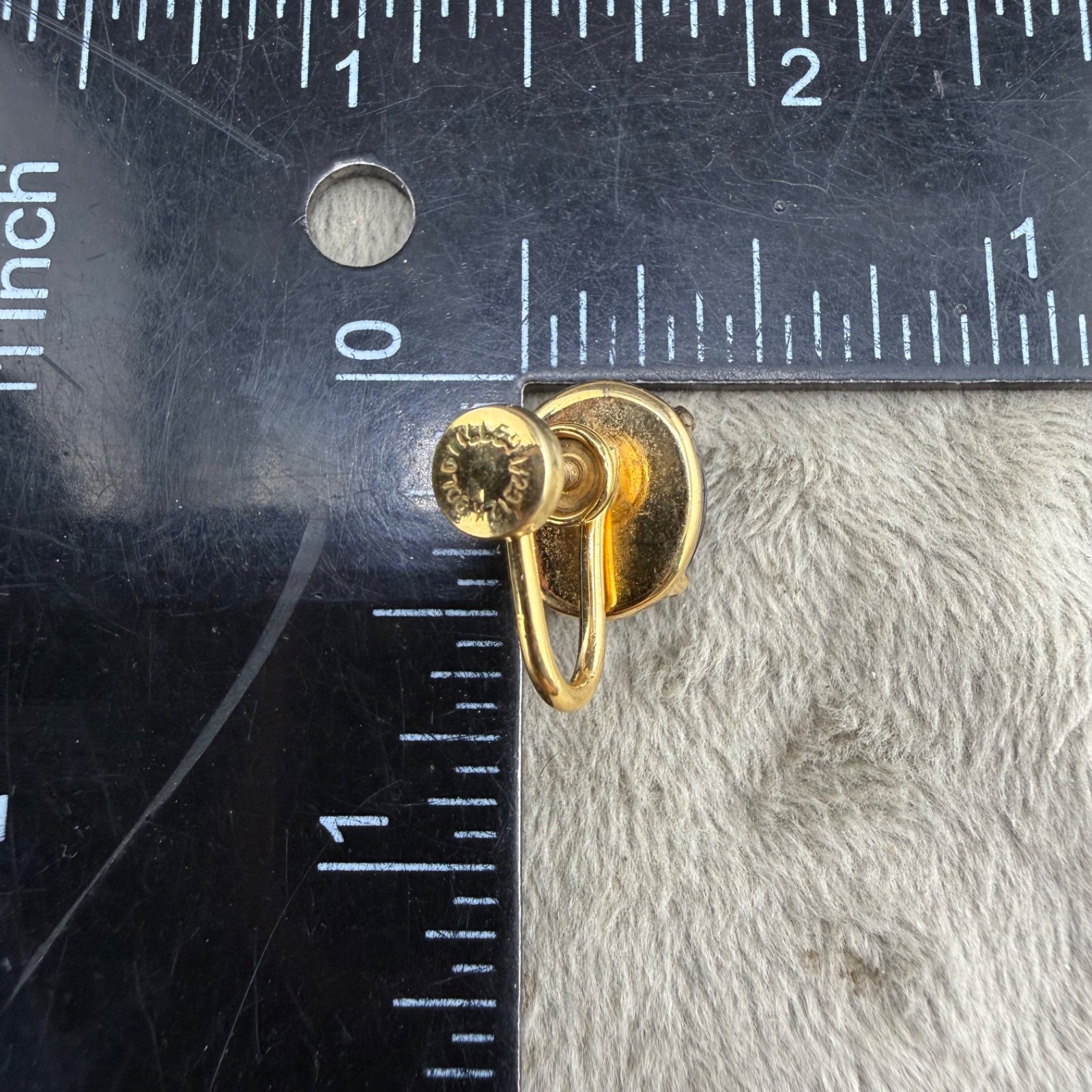 Vintage Gold Filled Scarab Screw Back Earrings Red Egyptian Revival