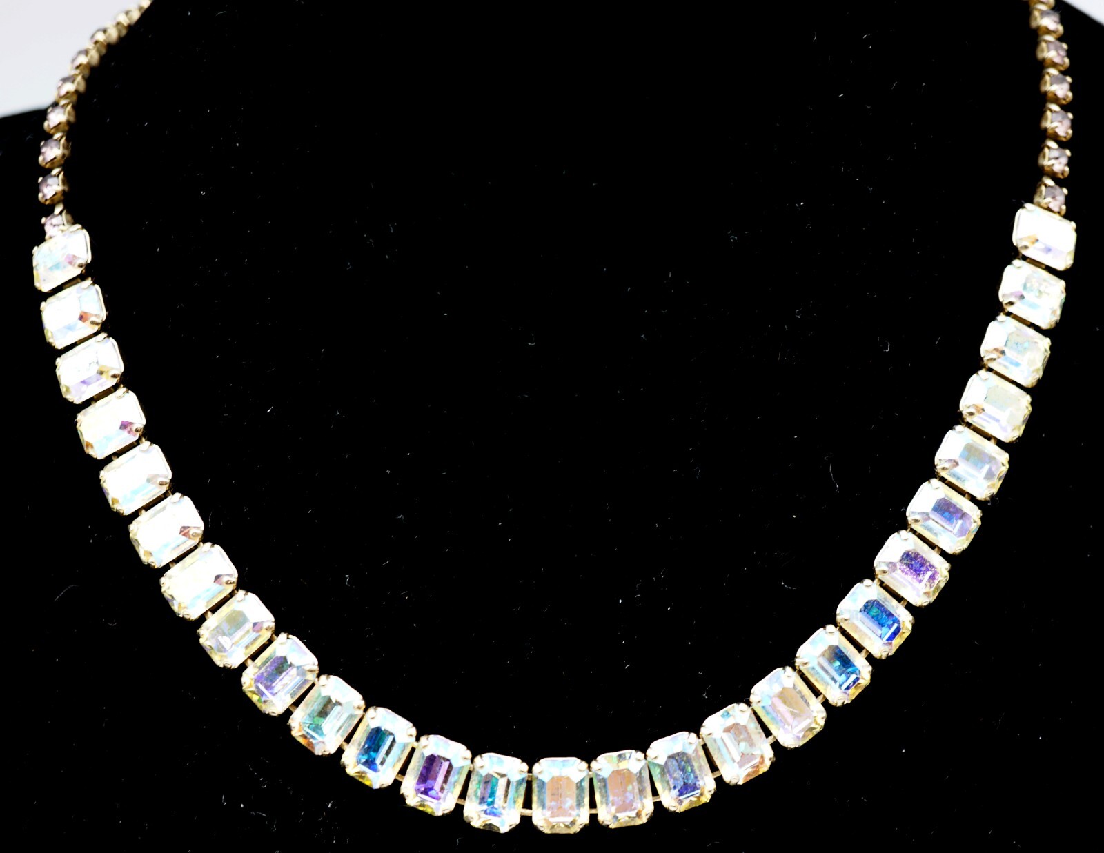 Aurora Borealis Crystal Bead Necklace and Bracelet Set