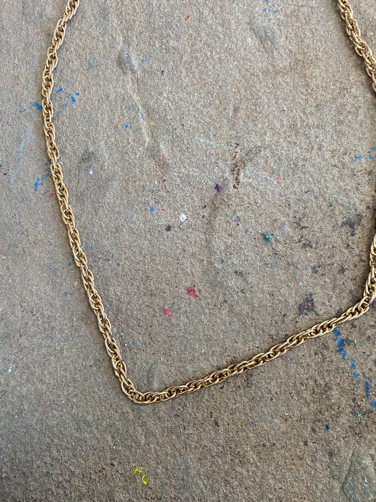 Vintage Necklace Gold Chain Collar Costume Semi Chunky