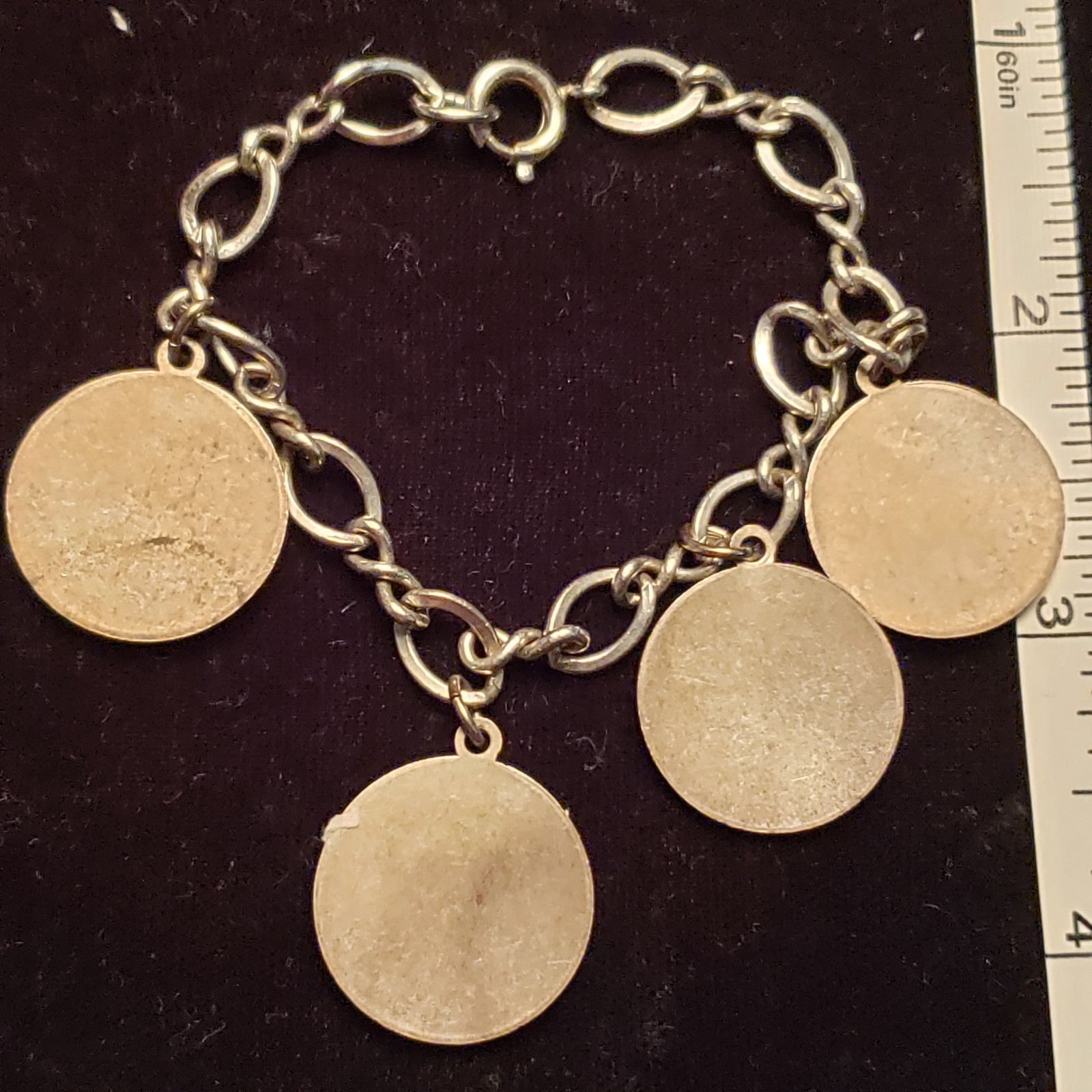 1960’s JFK JOHN JR JACKIE O CHARM BRACELET SILVER TONE