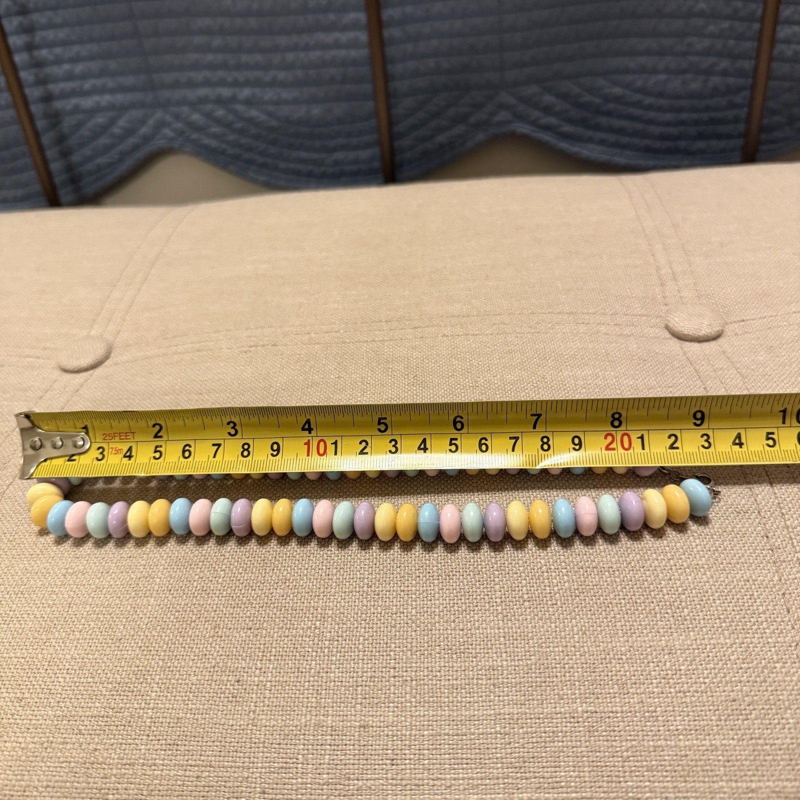 Vintage multi-color pastel candy Plastic beaded necklace smooth beads