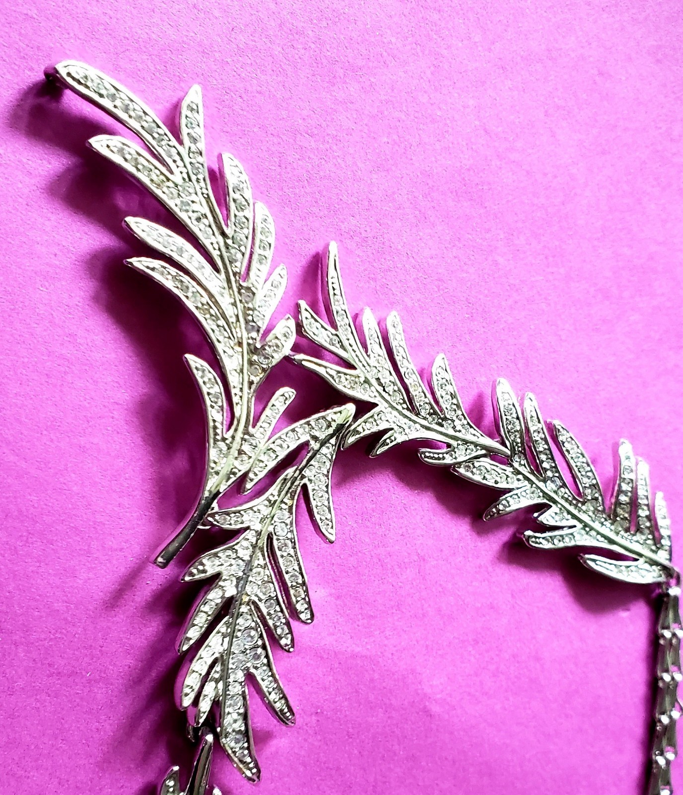 VTG High End 90s givenchy IMPORTANT crystal Y Drop Necklace Perfect For BRIDAL