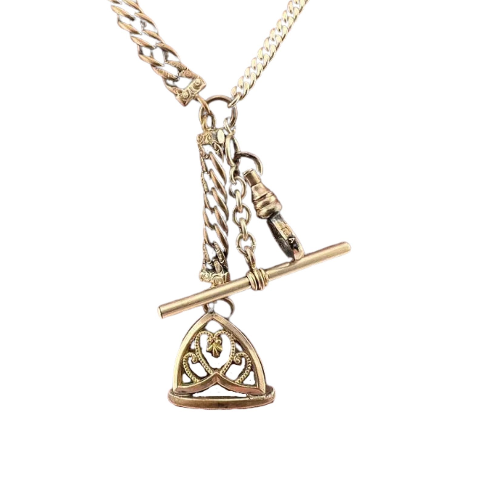 Vintage 19th C. Antique Gold Filled Watch Chain Necklace