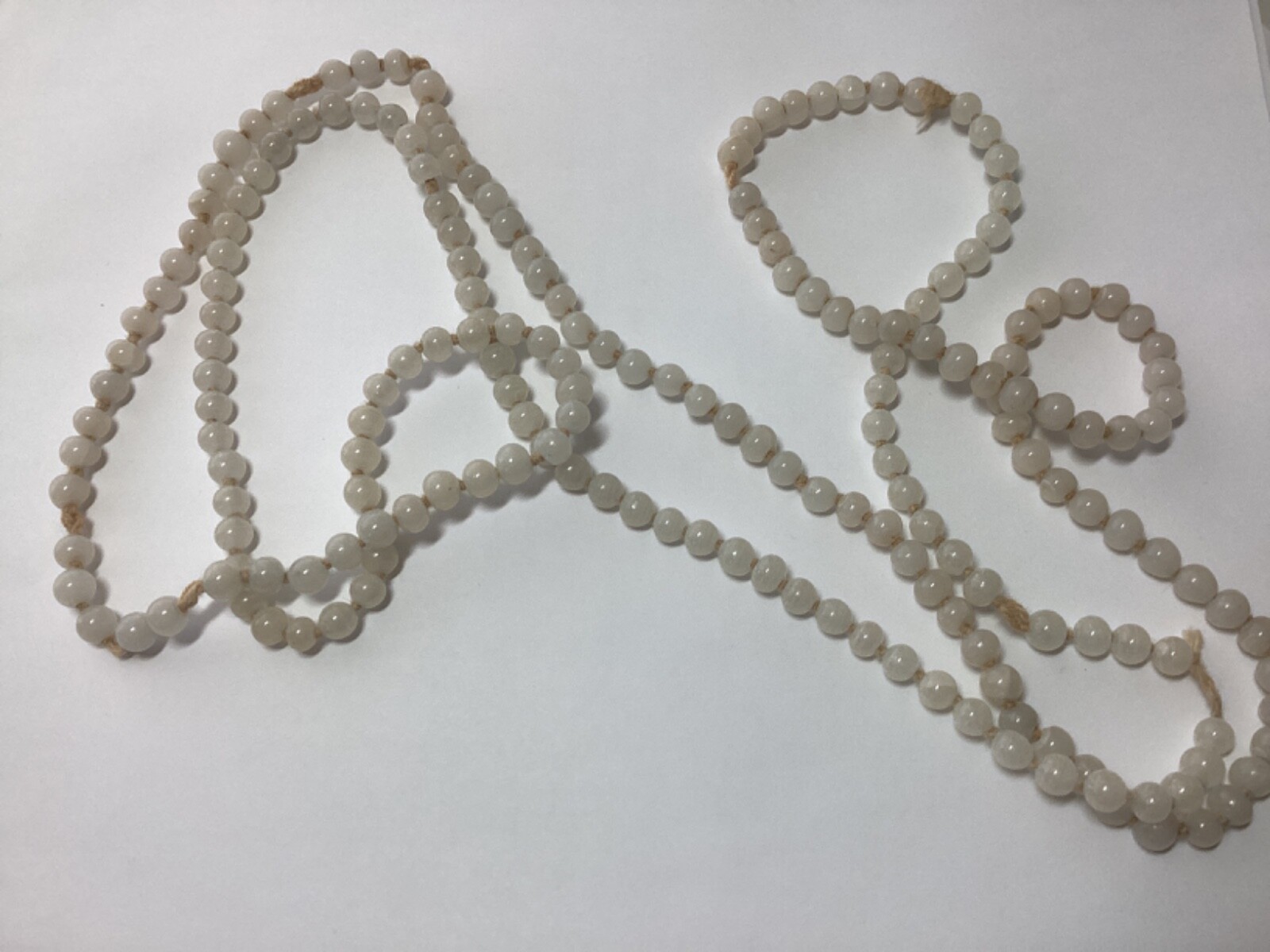 Circa 1920s Flapper Beads Smokey Gray 56 inch