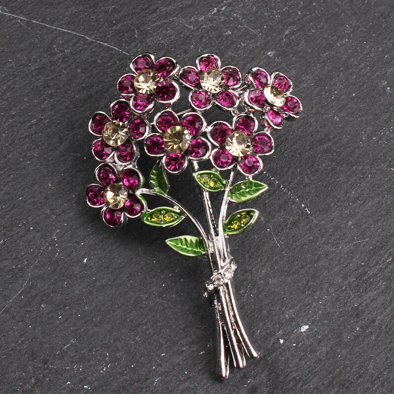 Fashion Dripping Oil Creative Three-dimensional Foliage Flower Bouquet Brooch