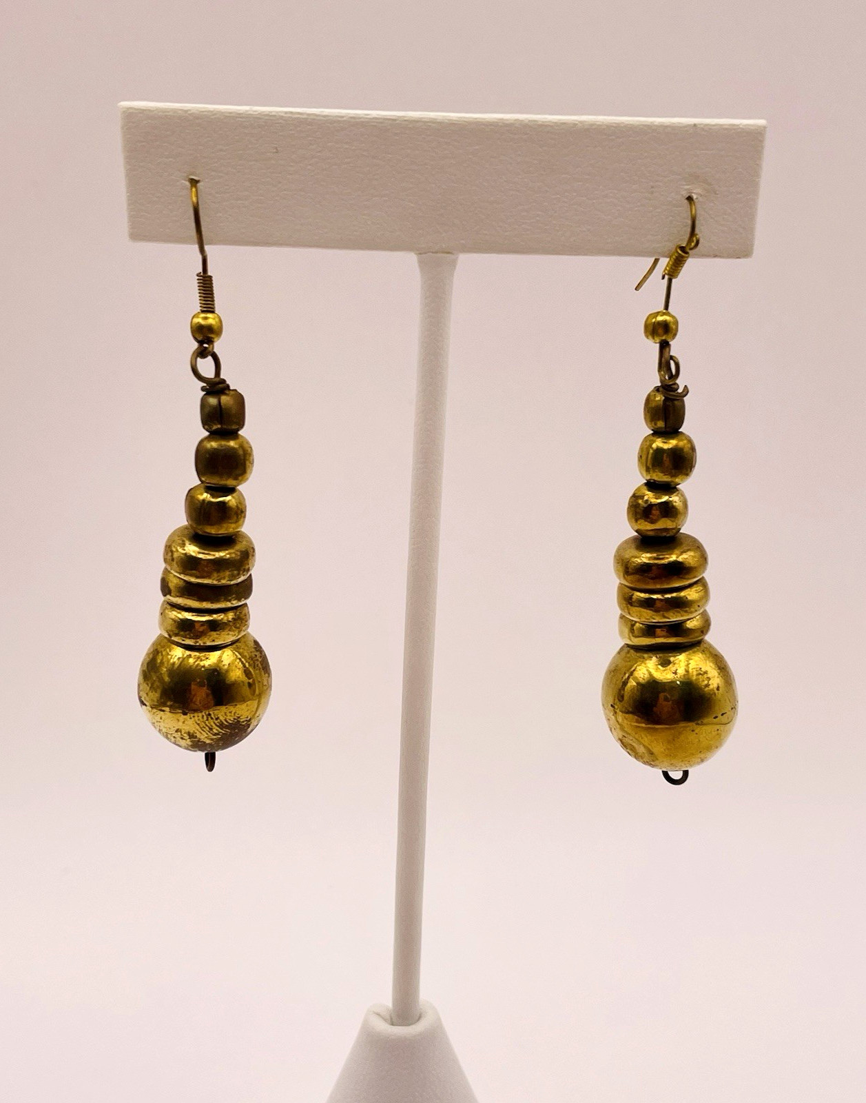 Vintage Artisan Statement Brass Made in India Necklace and Earrings