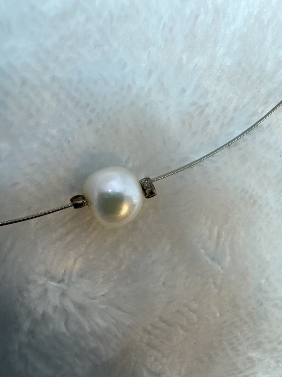 STUNNING demure Sterling Silver 925 baroque genuine pearl chain Necklace y2k 90s