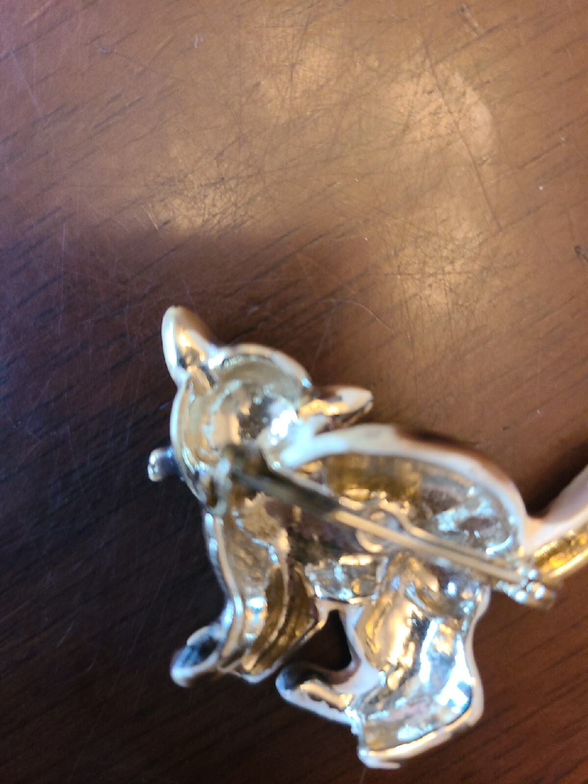 Vintage Brown Tone Rhinestone Pin Brooch, See Pictures, A Little Creepy, LOL