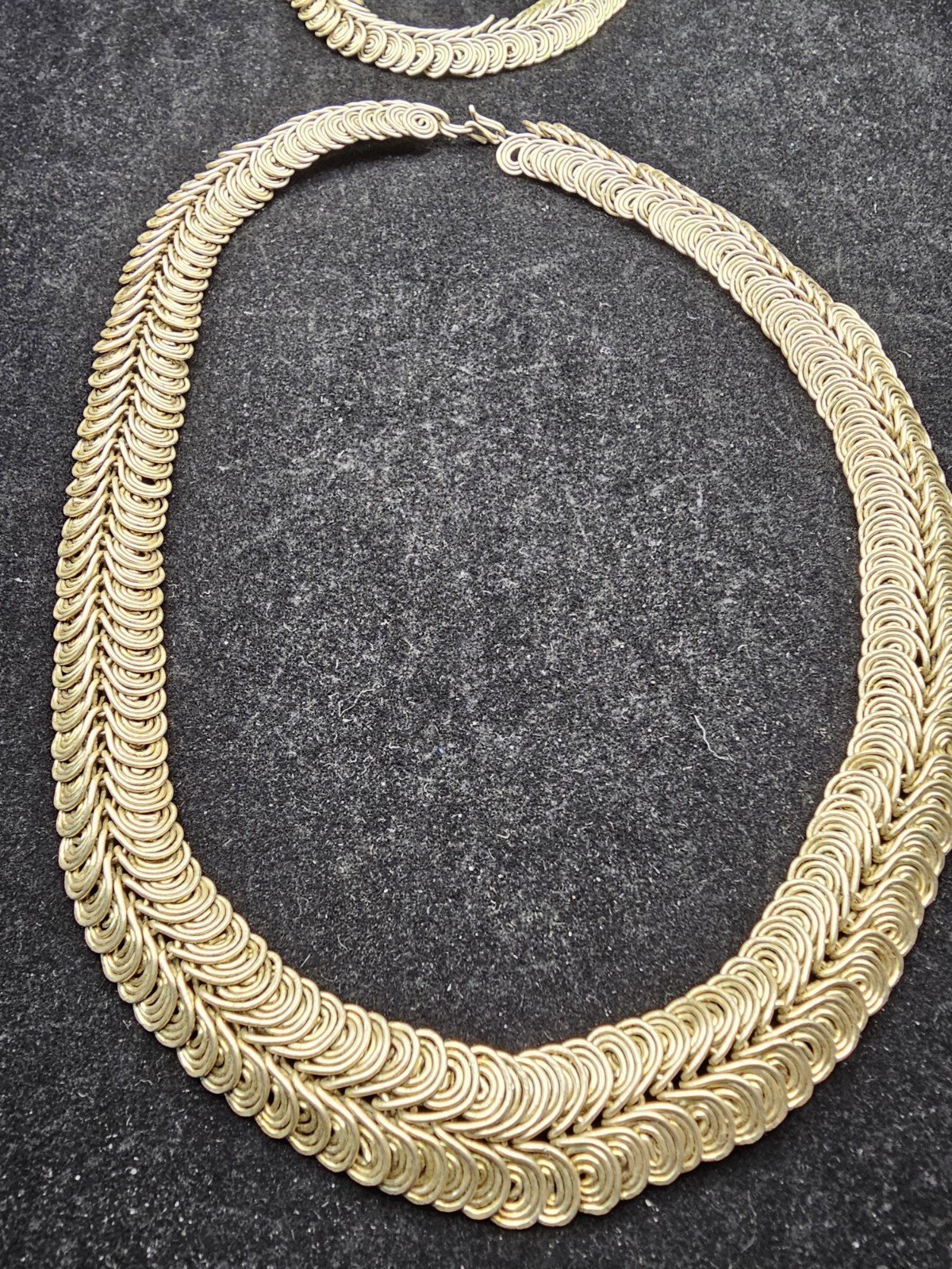 Vintage Woven Silver Tone Necklace and Bracelet Set Gorgeous Vintage Jewelry