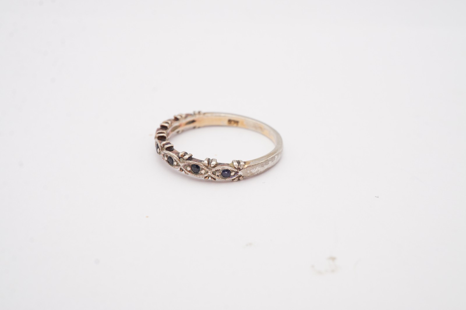 Vintage Sterling Silver 925 Sapphire Ring Size 6.75