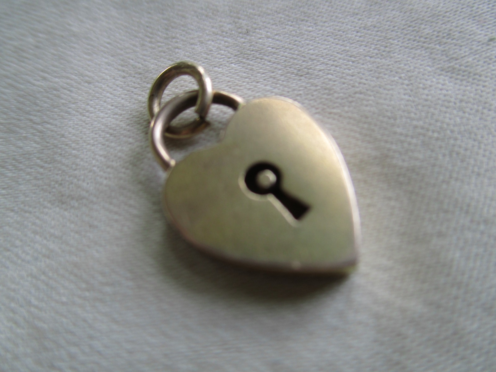 Antique 14K Gold Heart Padlock Charm **1.8 Grams** Fancy Initials VG