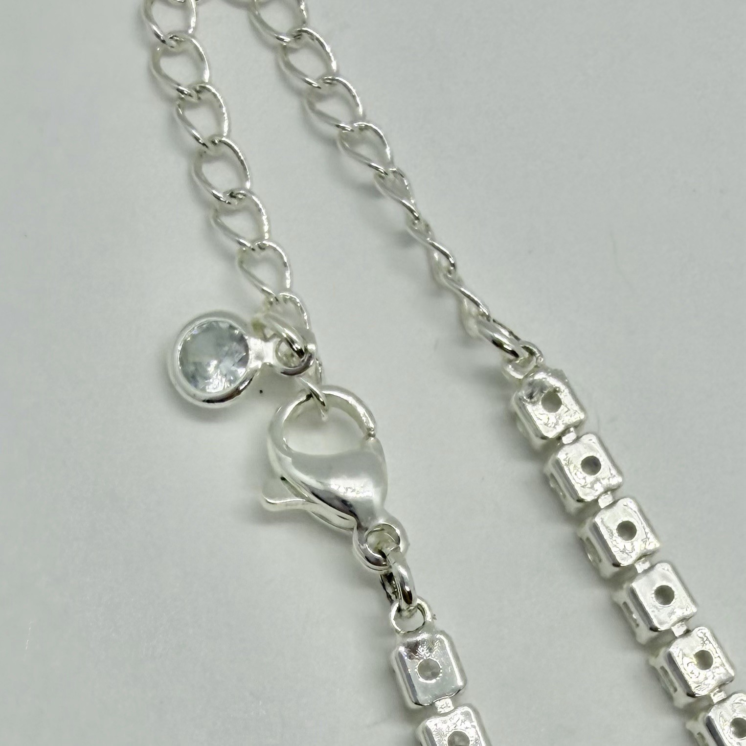 Classic Bling Clear Rhinestone 13 Inch Choker Necklace Silvertone Prong Set