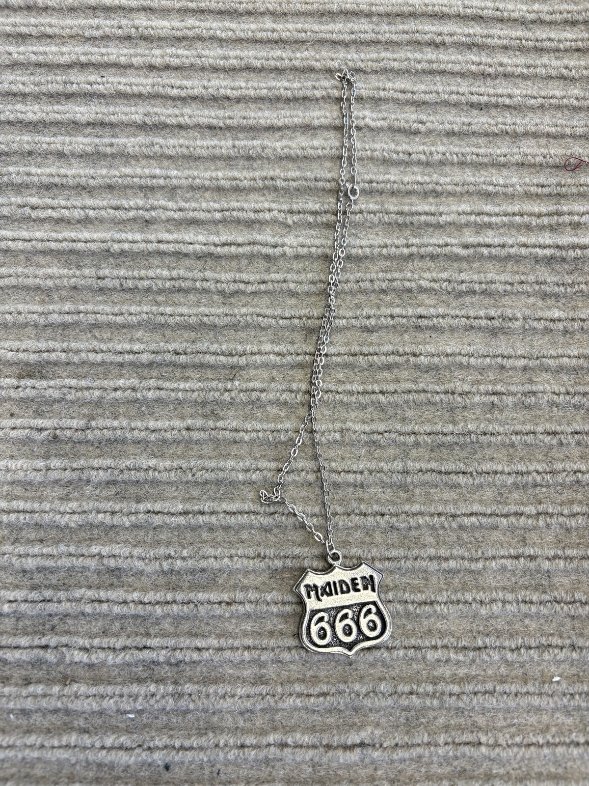 Vintage Iron Maiden Necklace 666 Shield Pendant 1989 Winterland Heavy Metal