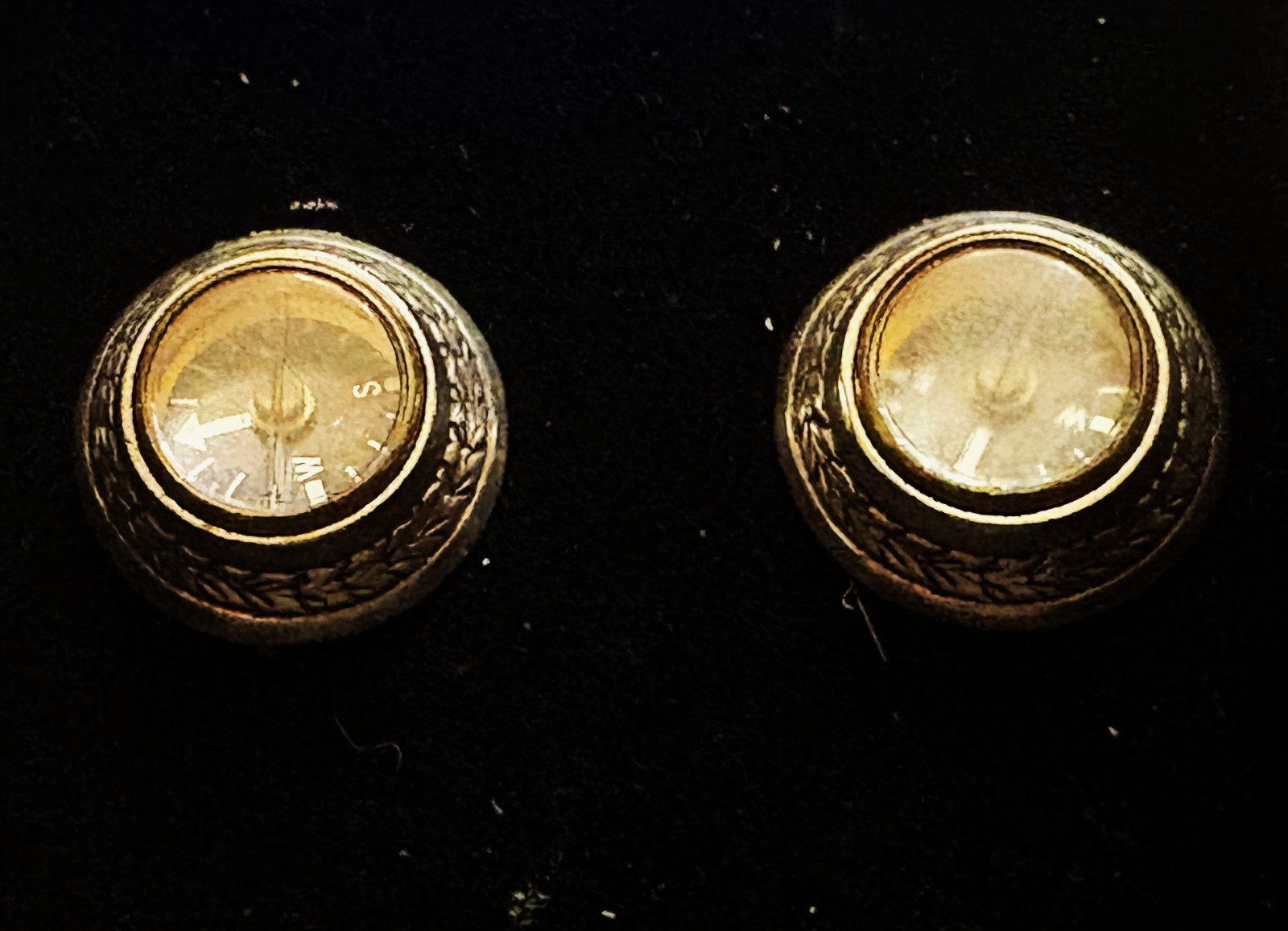 vintage Guglielmo Cini Sterling earrings clip on COMPASS yes they are compesses