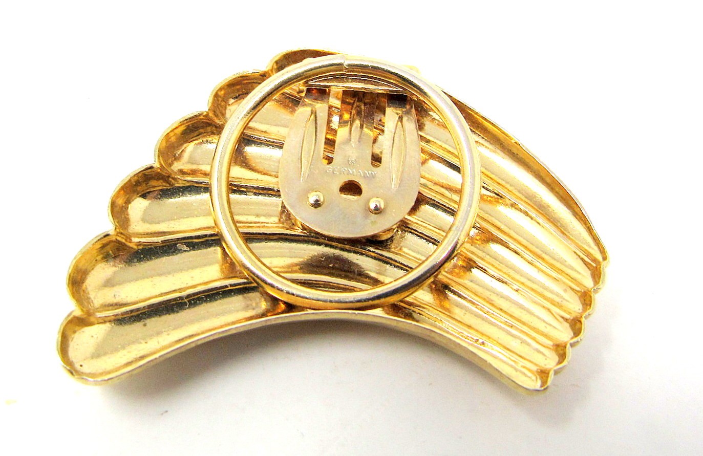 Swish Wave Scarf Clip Slide Dressy Goldtone Holder 1 1/2 inch US Seller LG