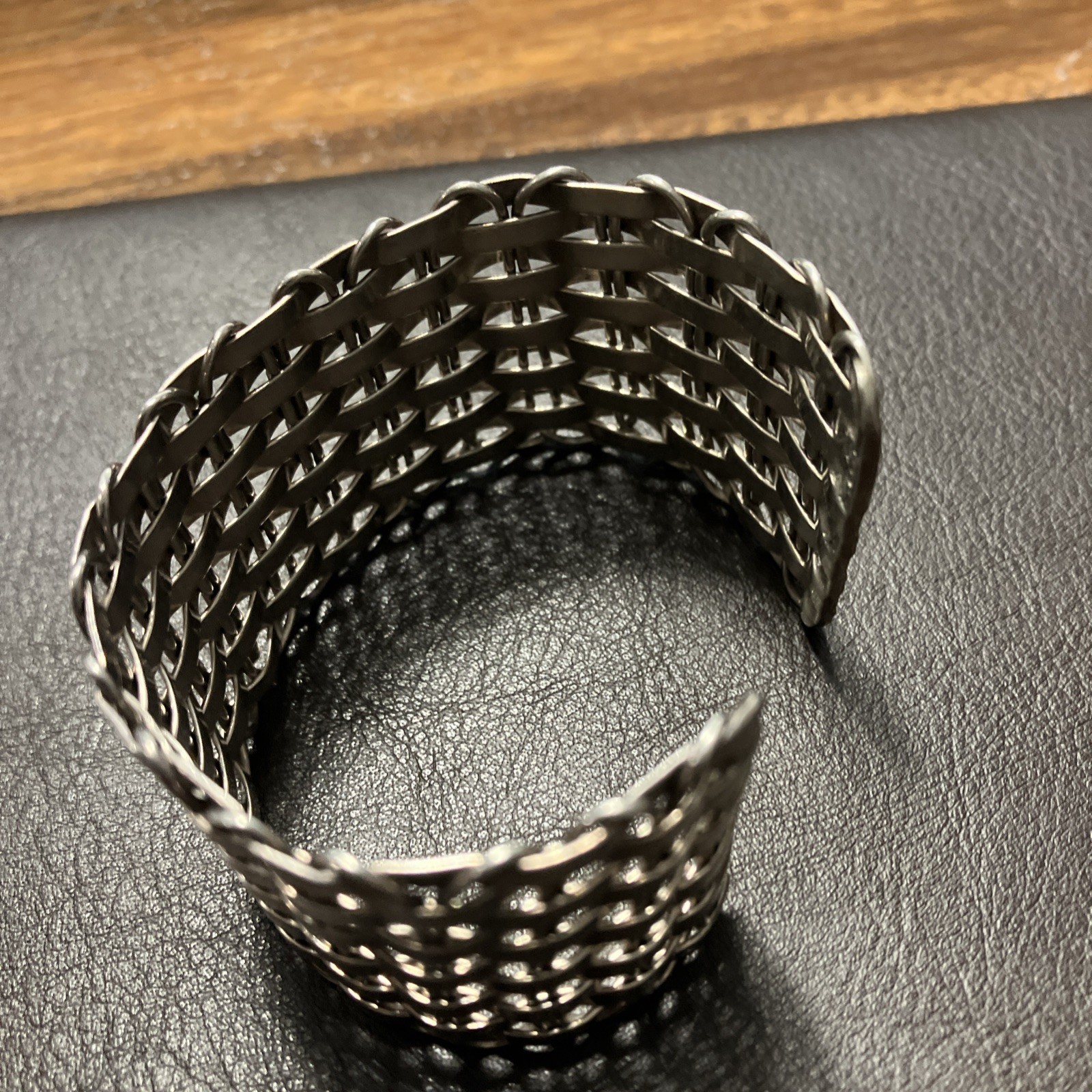 Sterling Silver 925 Cuff Woven 54.4 Grams Adult Unisex Adjustable