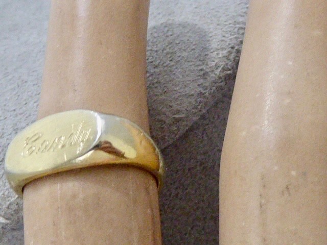 VINTAGE 1/20TH 12K YELLOW GOLD FILLED CHILD’S RING ENGRAVED CANDY SIZE 3.75 RING