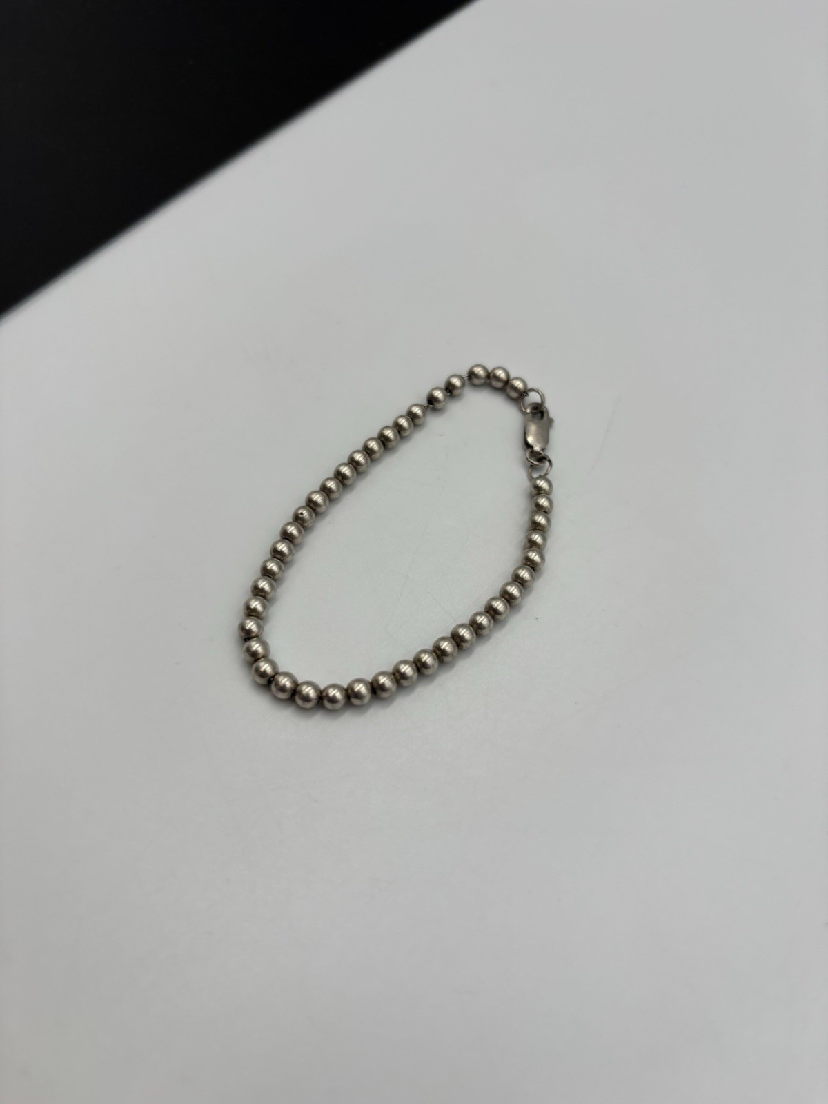 Sterling Silver 925 Beaded Vintage Sz 6 1/2″ Bracelet 6.2g