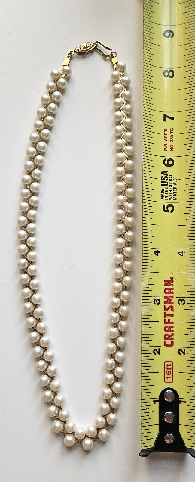 Vintage Avon Faux Pearl and Gold-tone Woven Necklace