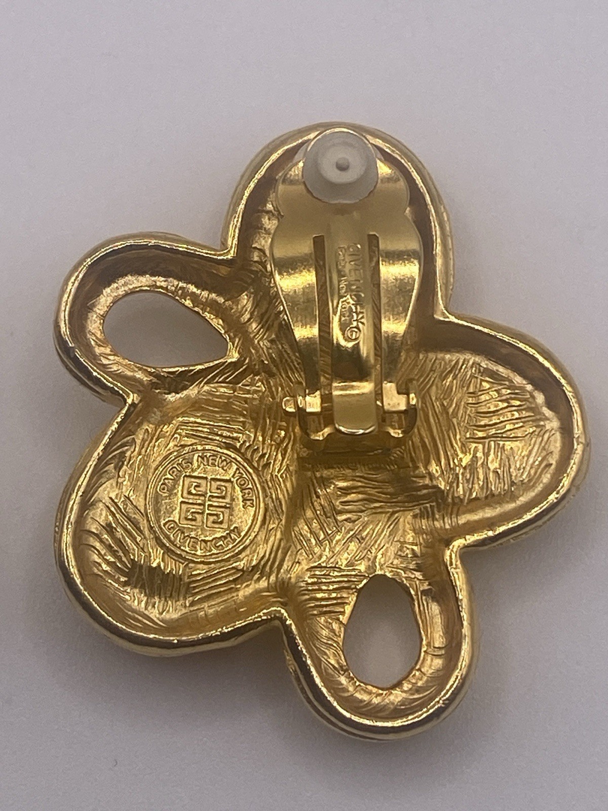 Givenchy Vintage Gripoix Clip Earrings Gold Tone