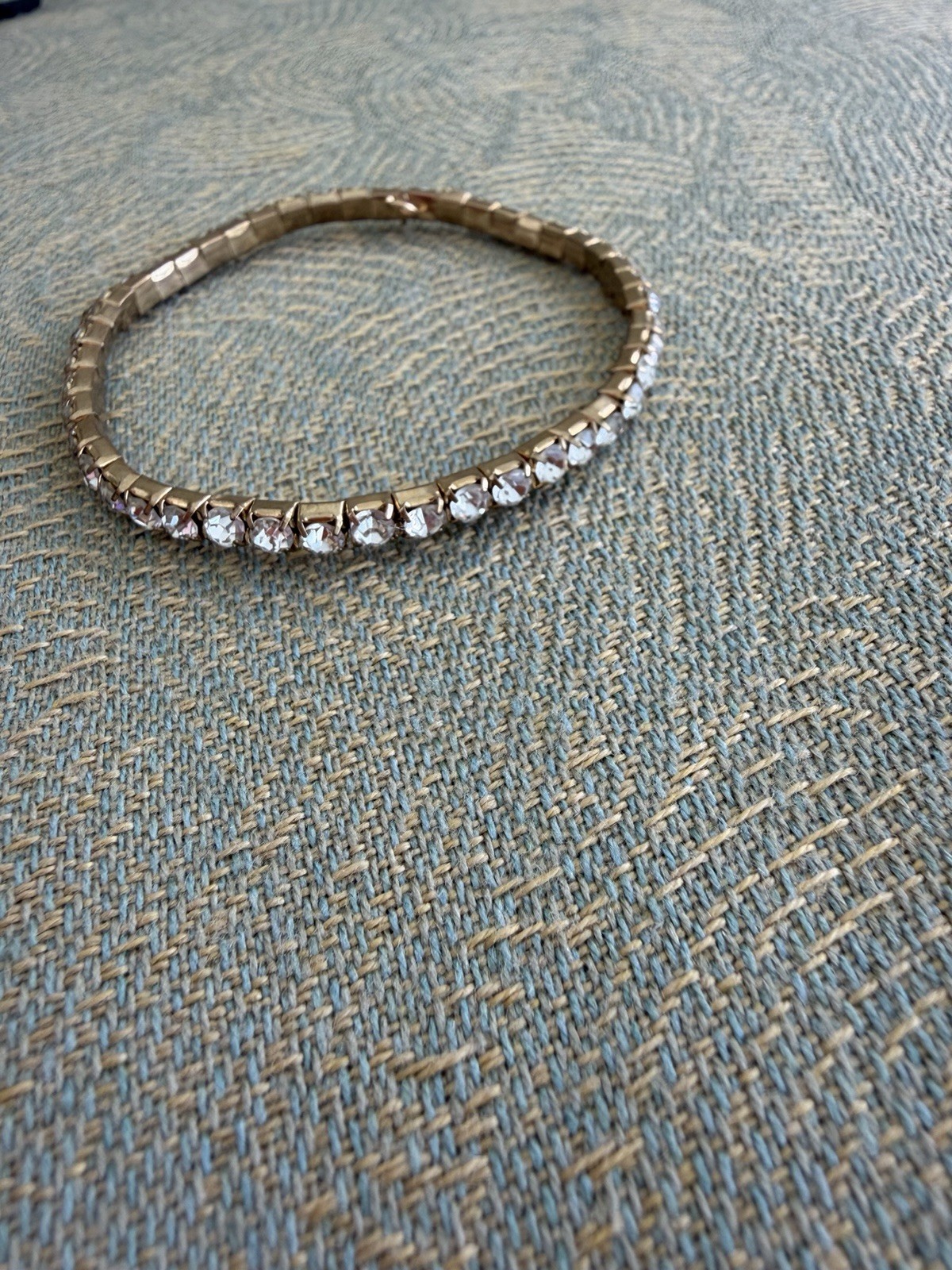 Vintage golden tennis stackable Rhinestone sparkling Stretch Bracelet approx 2.7