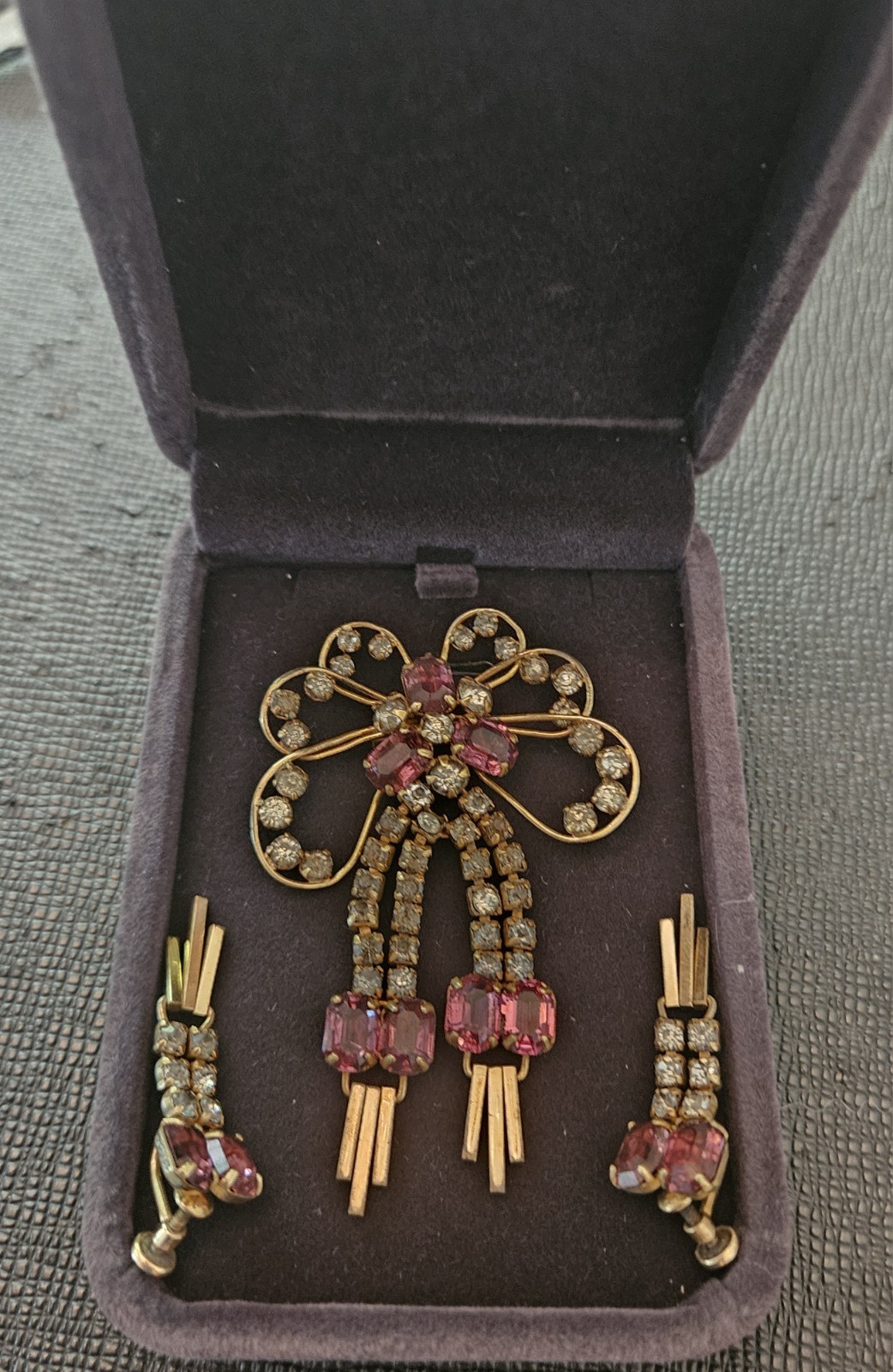 M.S. 1/20th 12k Gold Filled Brooch And Clip Earrings Screwback Marks Spencer GF