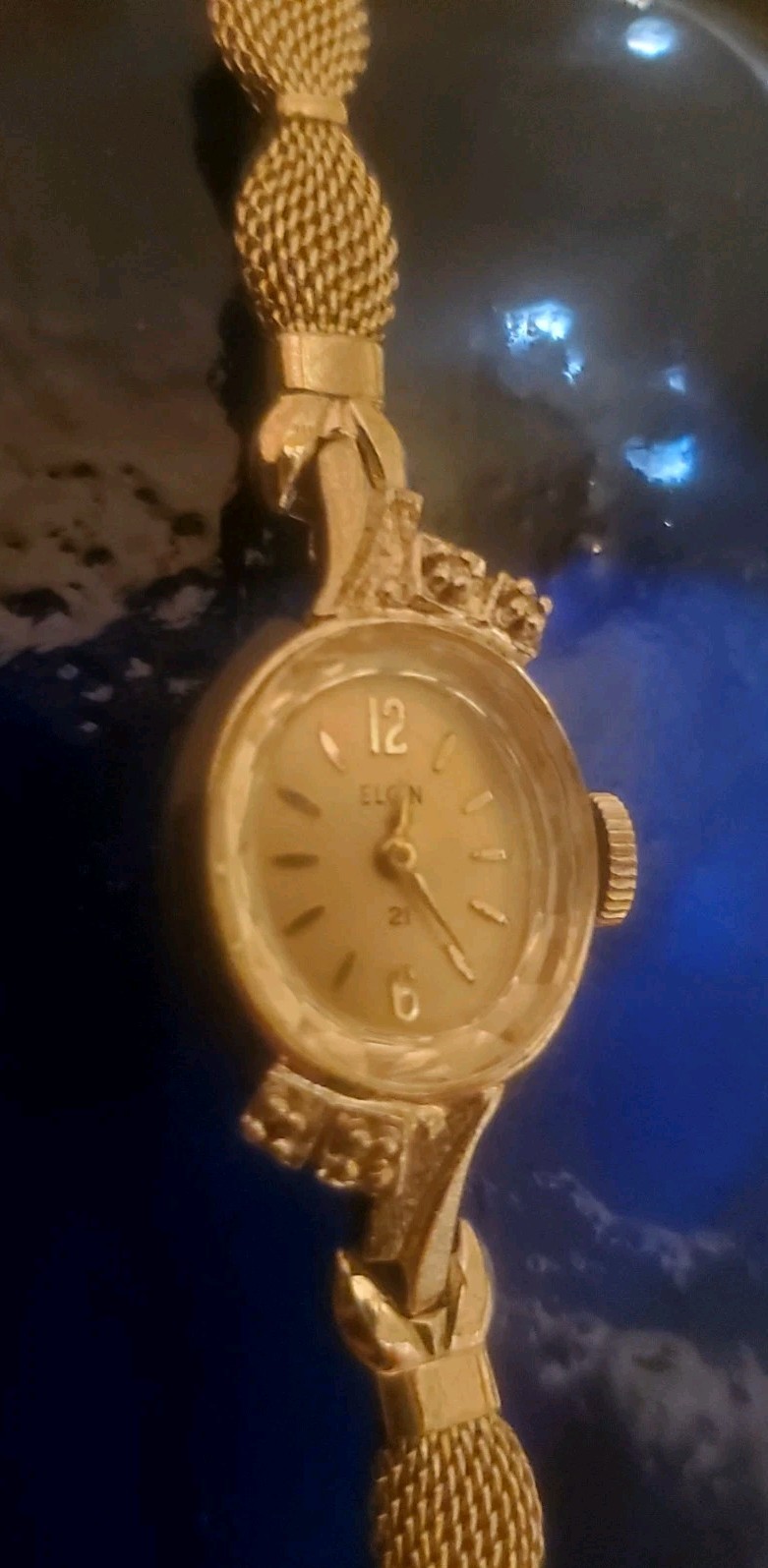 Vintage Elgin 10k Bezel Diamonds Speidel 10k Band 21 Gem Working