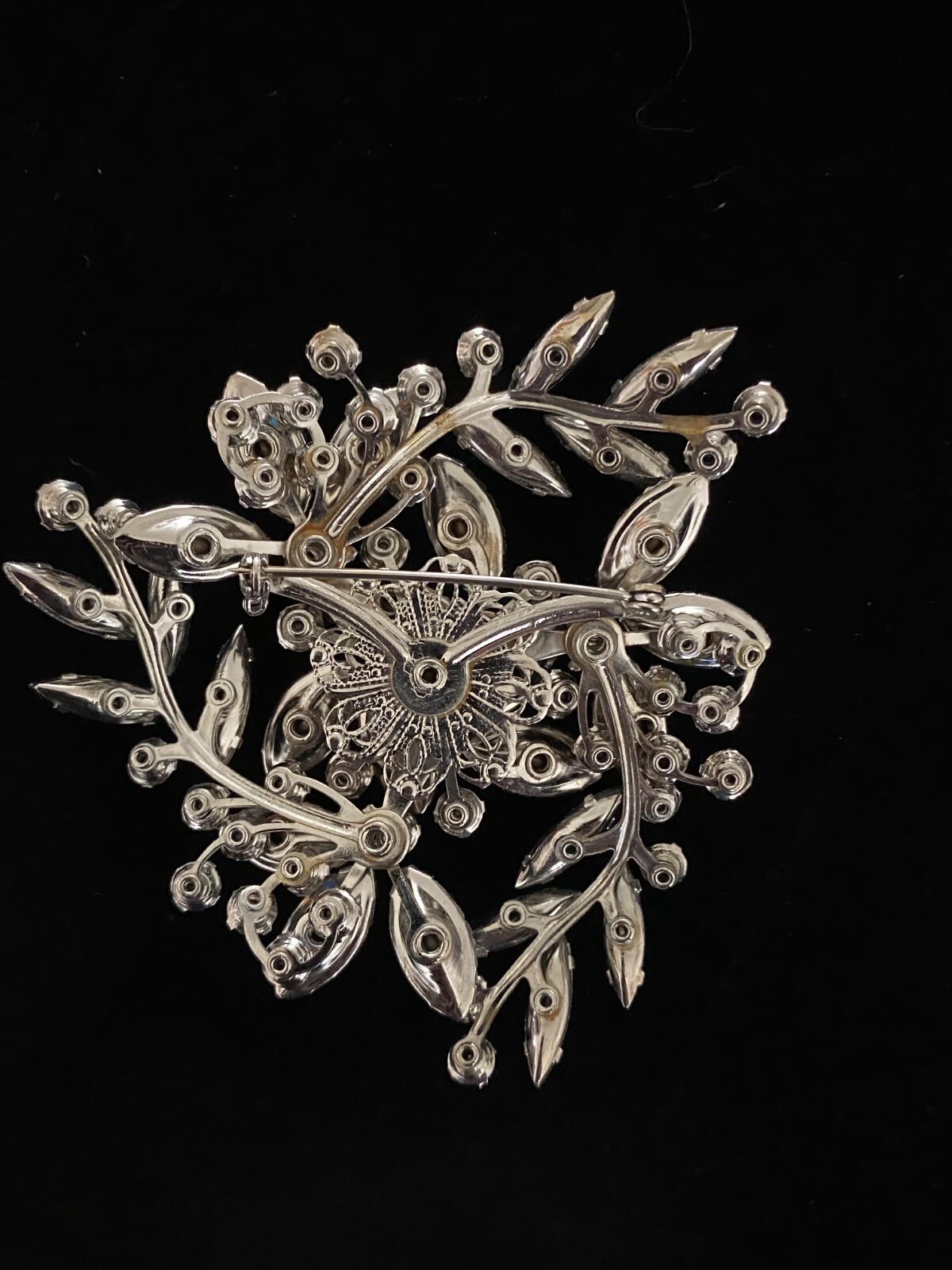 Brooch Juliana D&E unsigned Smoky Crystal Faceted AB Rhinestone VTG