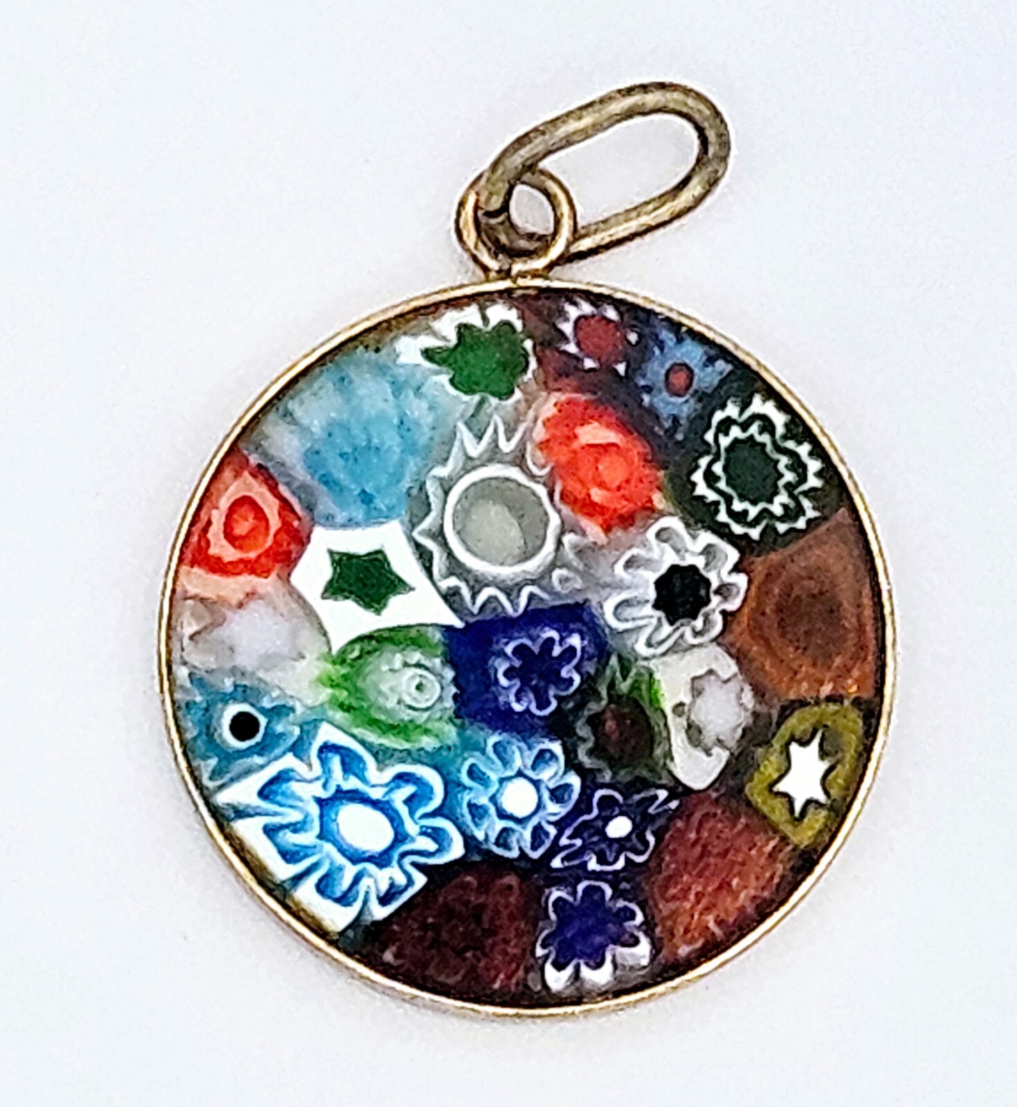 Murano Glass Pendant 7/8 Inch Venetian Glass Solid No Holes