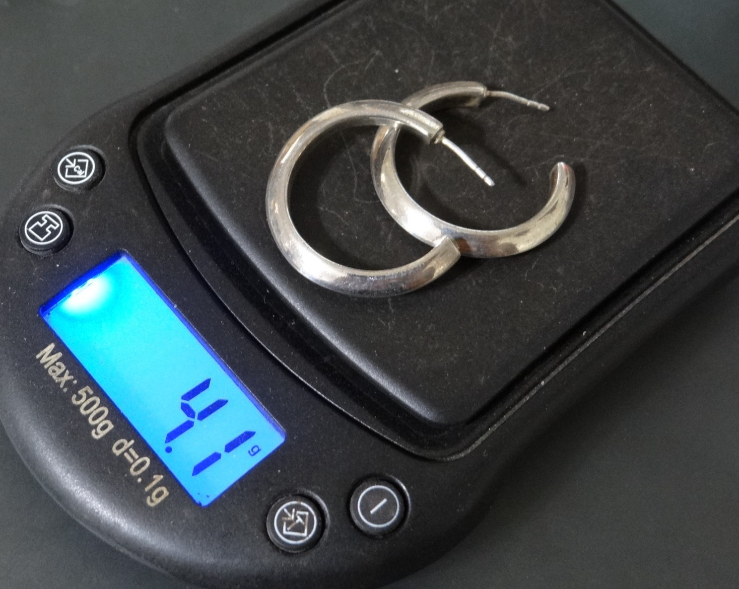 vintage 925 Sterling Silver Hoop Earrings puffy style 1″ wide 4g