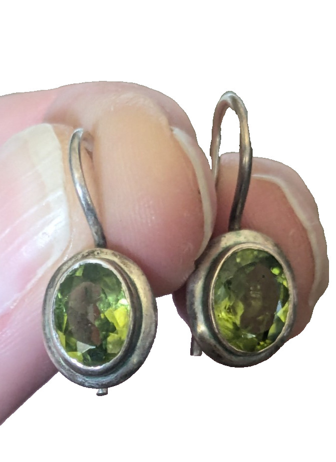 Vintage 90’s Sterling and Peridot Earrings minimalist
