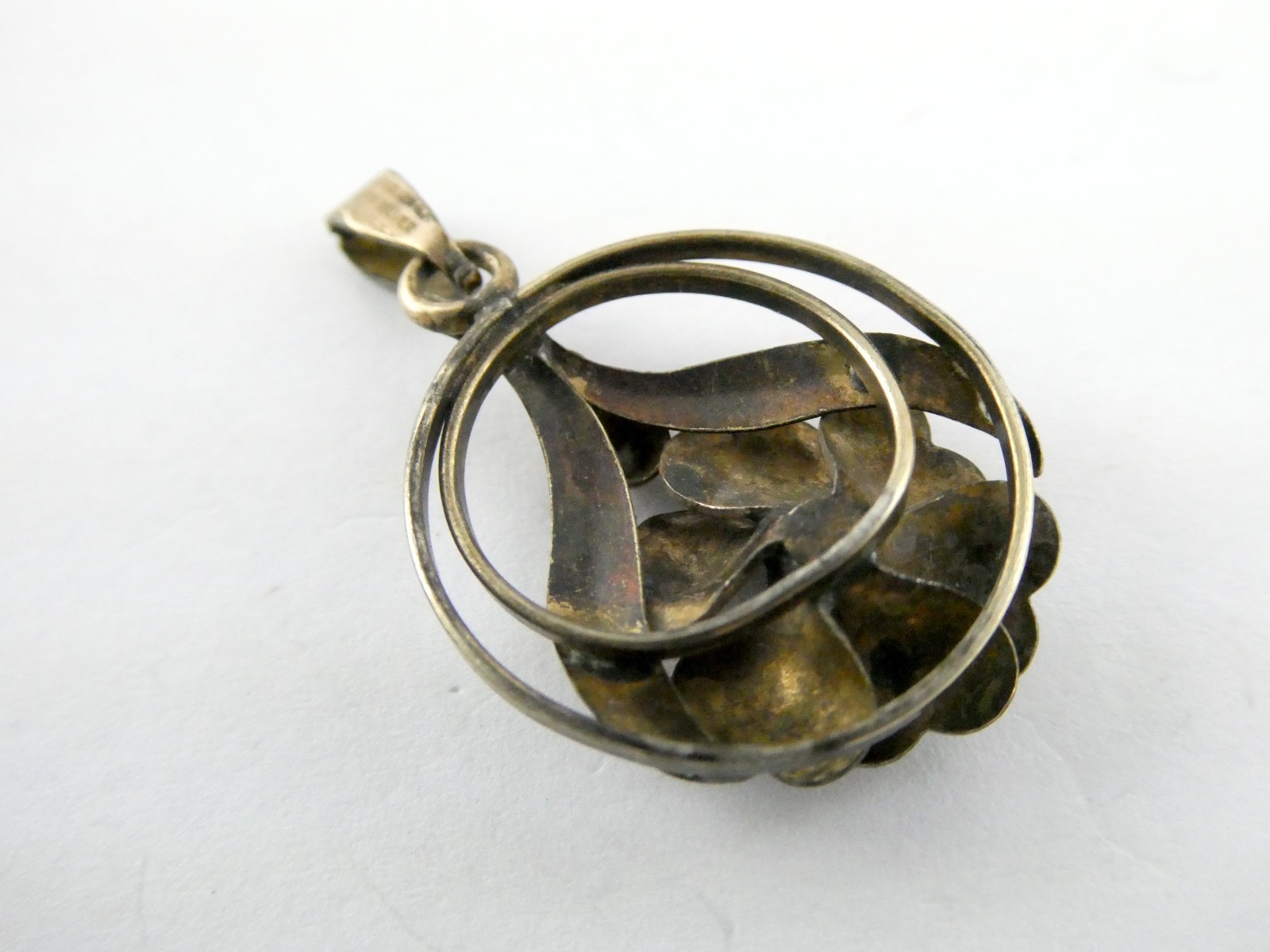 Vintage 1/20th 12k Gold Fill on Sterling Silver Flower Pendant 2.7g 1.25 Inches