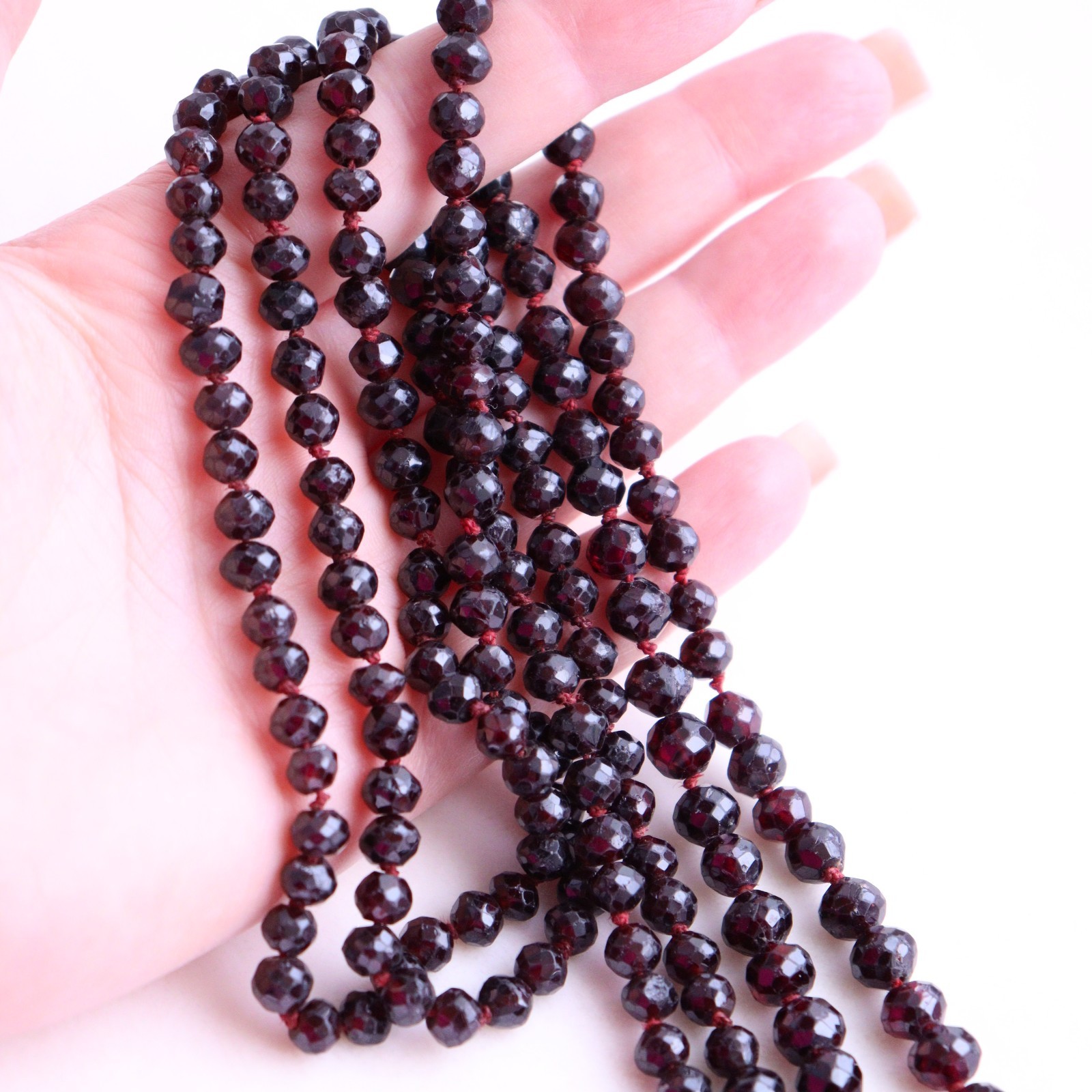 Vintage Long Faceted Garnet Necklace – NO TARIFF