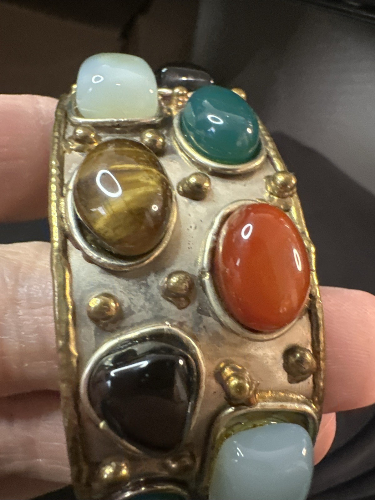 Vintage Multi Stone Cuff Bracelet ! Gorgeous!