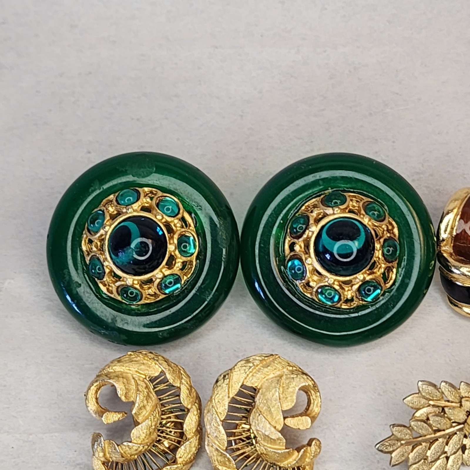 Lot 8 Pair Vintage Clip Earrings All Signed / Marked