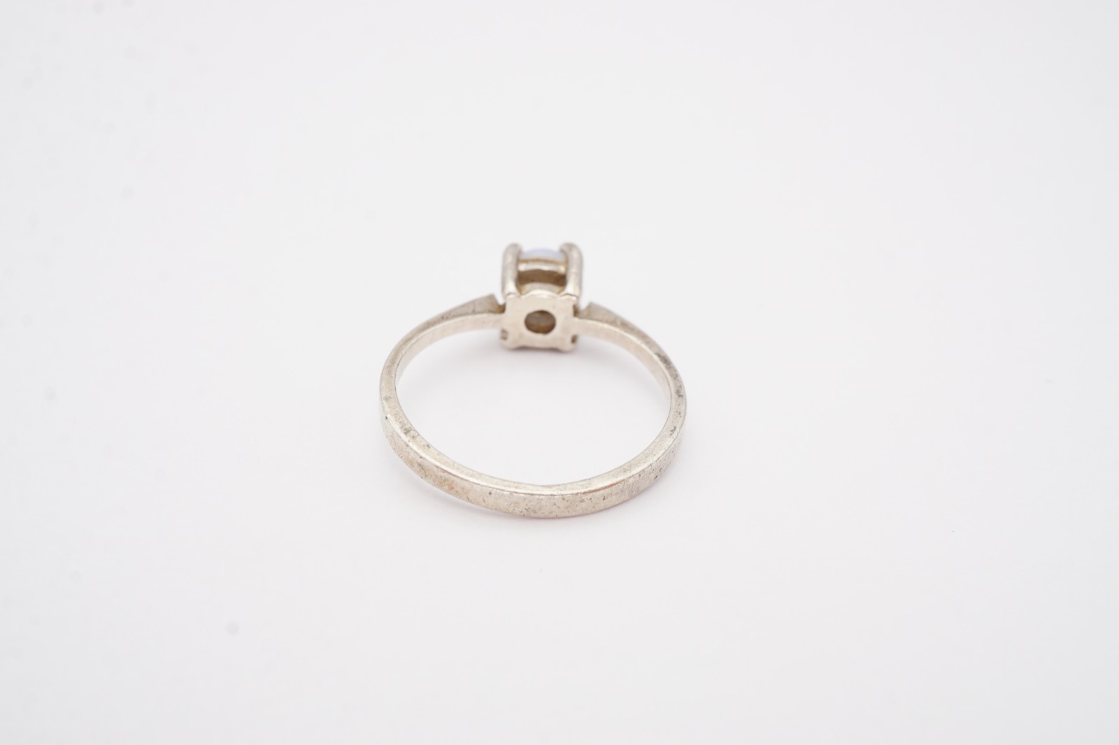 Vintage Sterling Silver 925 White Stone Ring Size 4.25