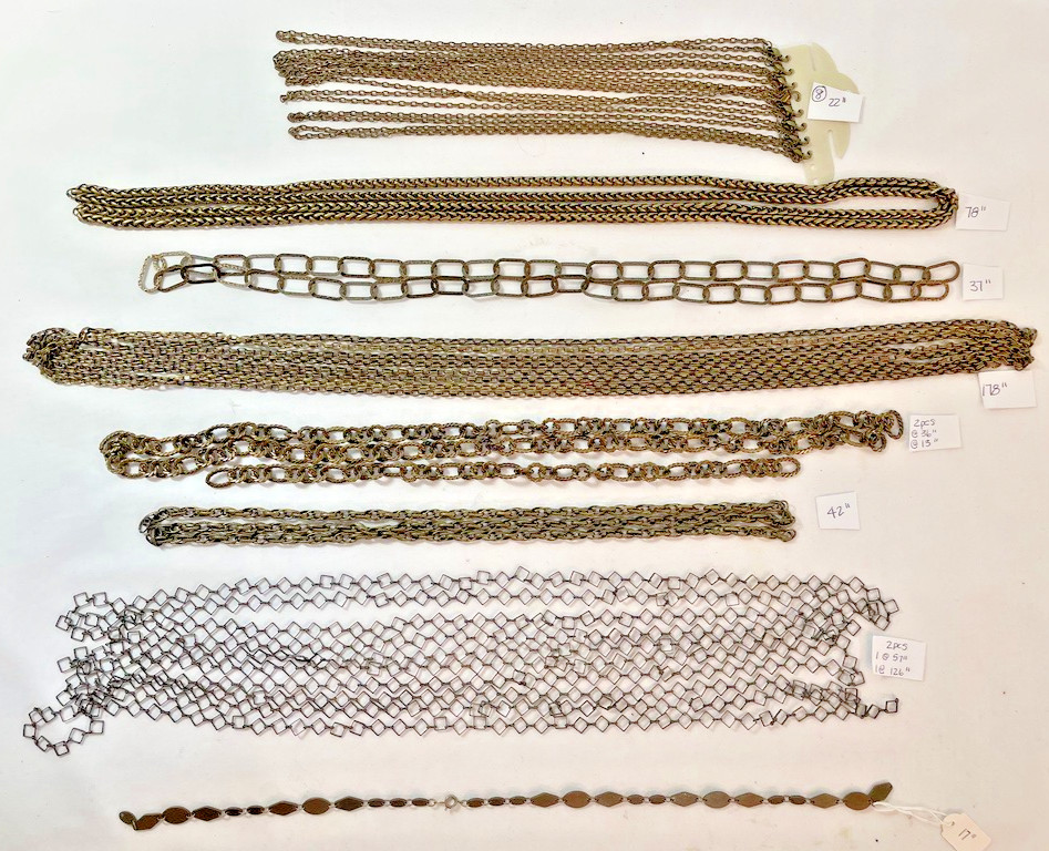 Vintage to Modern Antiqued Brass Jewelry Chain – NOS – 17 Pieces – 63 Feet Total