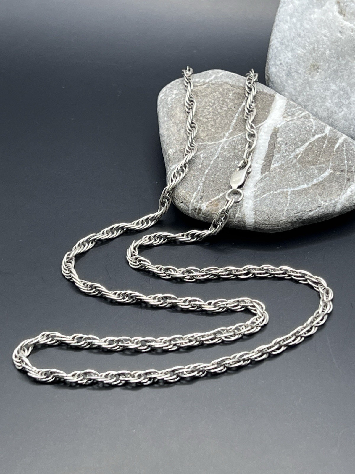 Vintage USSR 925 Silver Rolo Chain Size 21 In Weight 12 g.