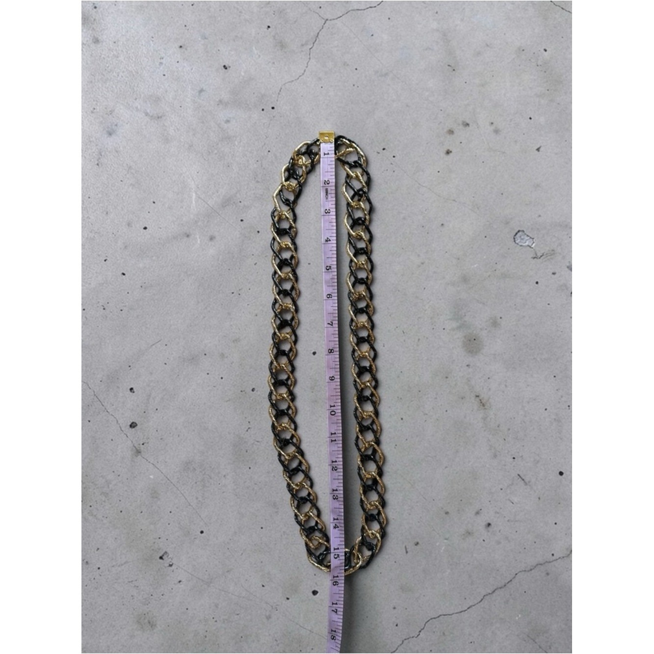 Chunky Black & Gold Chain Statement Link Necklace Vintage Style