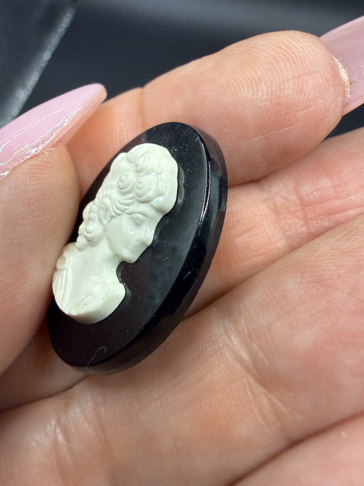 Vintage Cameo Brooch Hat Pin Retro Victorian Revival Jewelry