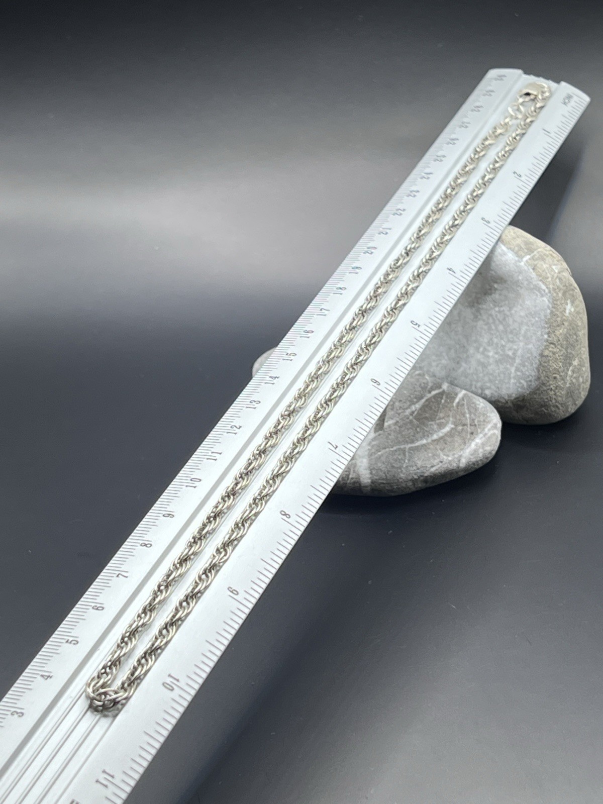 Vintage USSR 925 Silver Rolo Chain Size 21 In Weight 12 g.