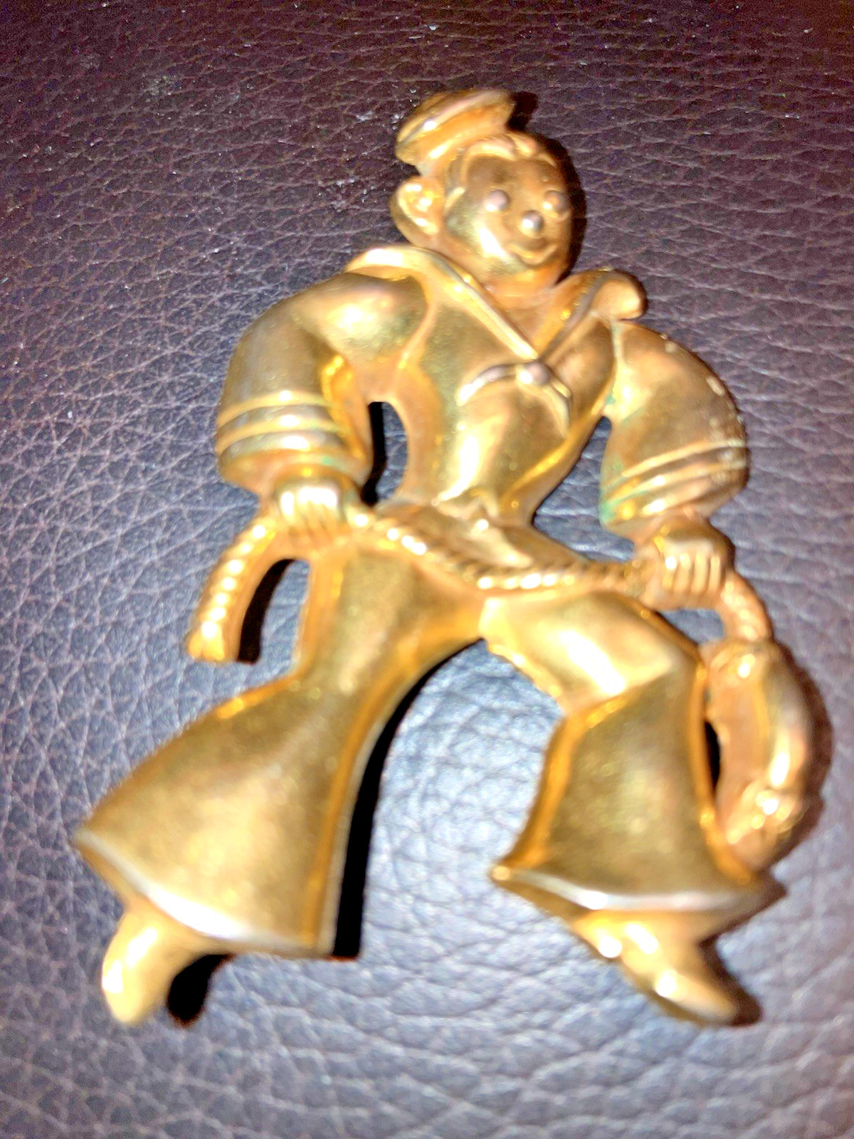 Rare 1940’s Antique Vintage WWII US Navy Sailor Man In Uniform Jewelry Pin