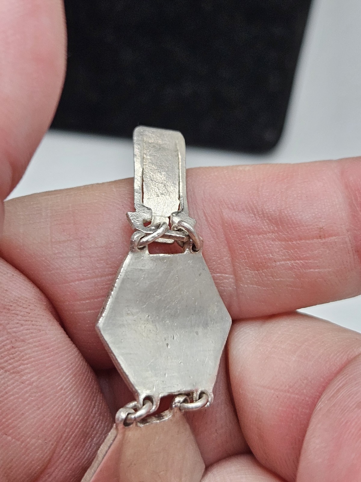 Vintage China Export Sterling Silver Panel Bracelet. Signed China, Sterling,