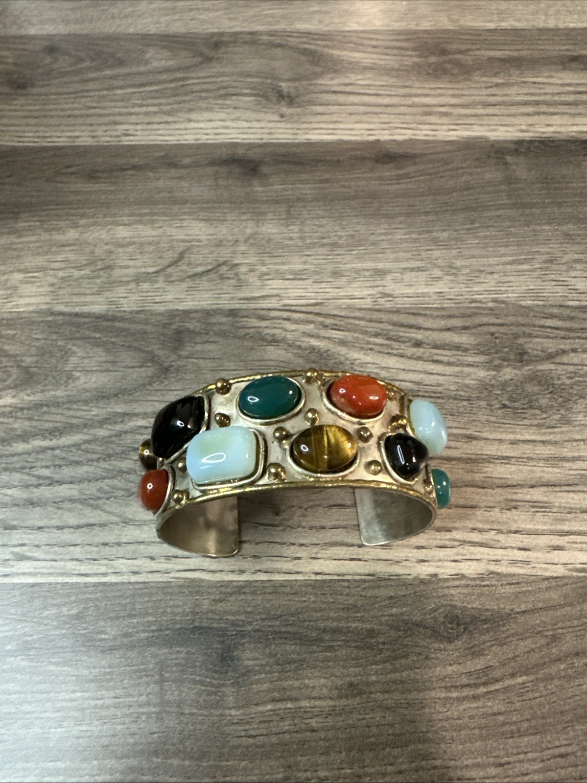 Vintage Multi Stone Cuff Bracelet ! Gorgeous!