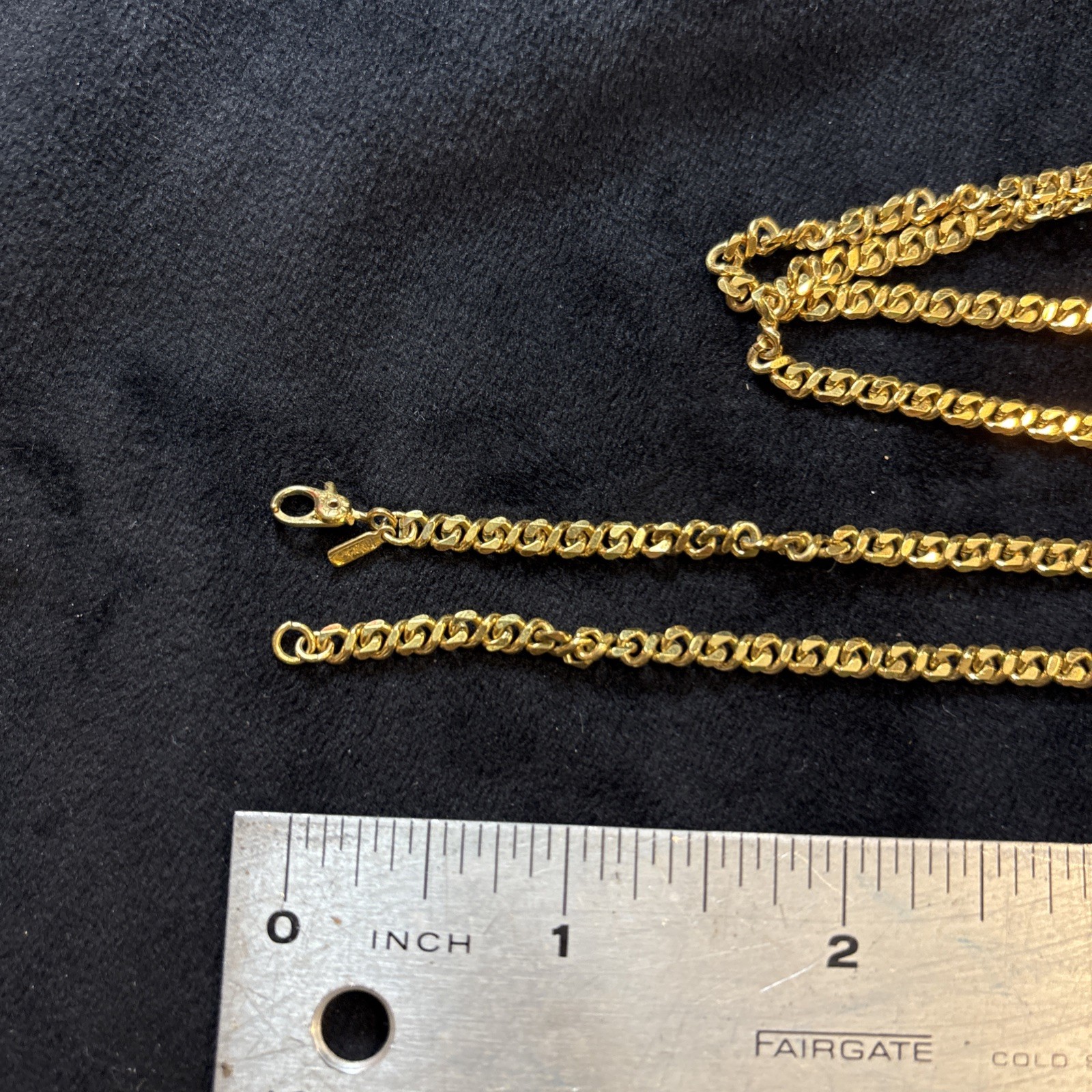 Monet Gold Tone Chain 35” Necklace Signed Very Good Used Free Ship