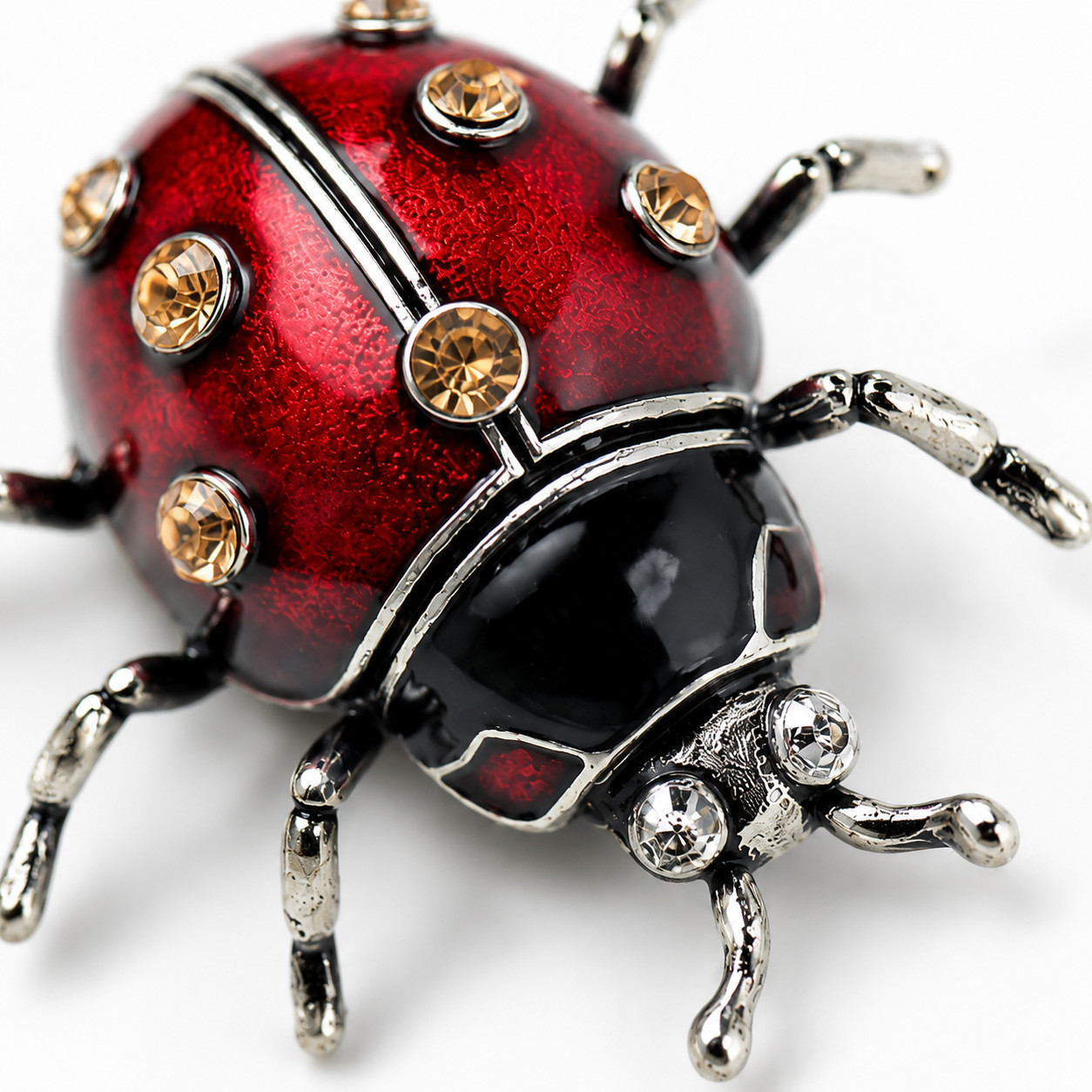 Vintage Ladybug Brooch PIN Enamel Rhinestone Insect Fashion Jewelry