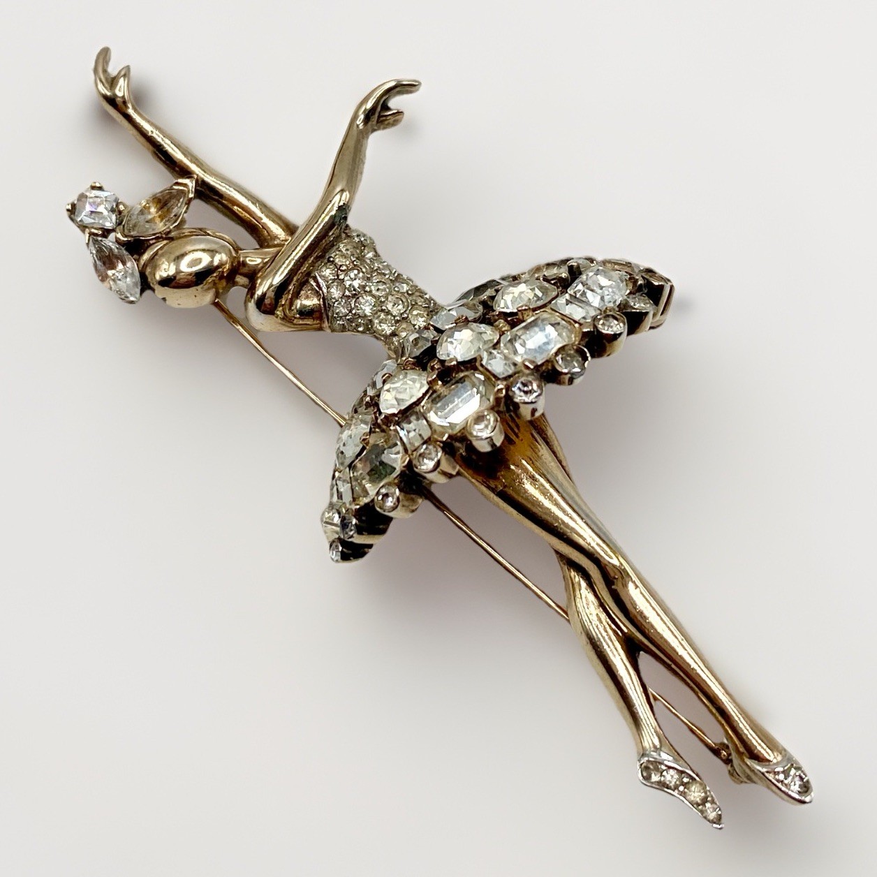 Vintage Crown Trifari Alfred Philippe Symphony Ballerina Rhinestone Brooch