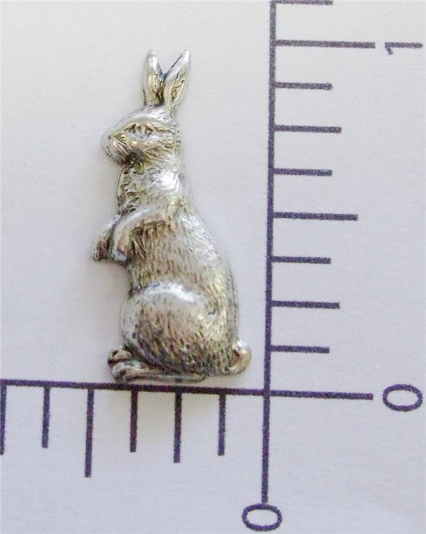 42154 3 Pc.- Matte Silver Oxidized Rabbit Brass Jewelry Finding